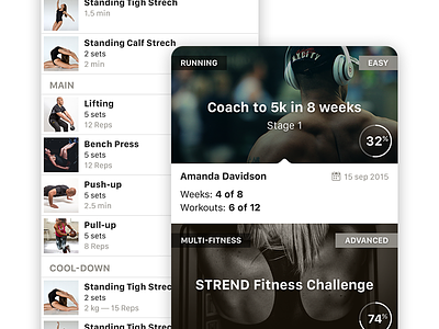 Fit Drills app app coach fitness ios list view mobile mobile agency sport training ui ux workout