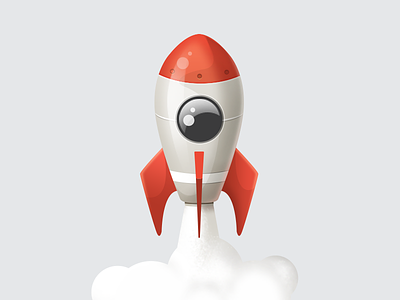 Rocket icon icon illustration realistic red rocket startup technic toy
