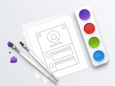 Design process illustration (made in Sketch 3) branding brush colors design icon illustration light paint prototype soft style