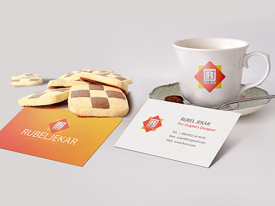 Business Card Coffee Cup Scene