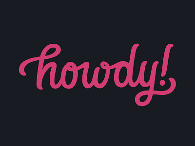 Howdy! design fun howdy illustration lettering pink simple typography