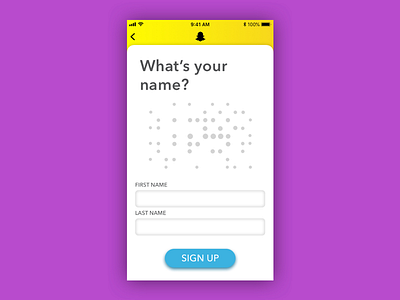 Snapchat Sign Up daily ui ui ux