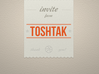 Invite from Tosh Tak