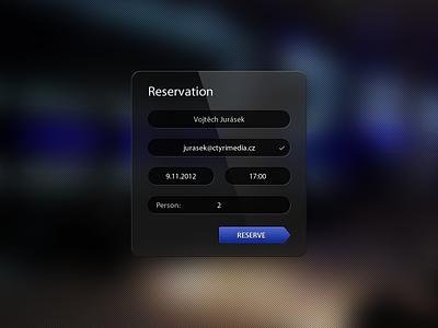 Reserve form for restaurant