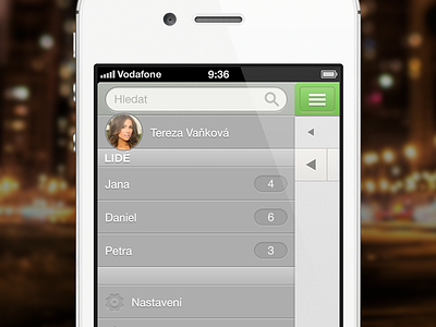 App Menu app arrow button face iphone menu notification search settings