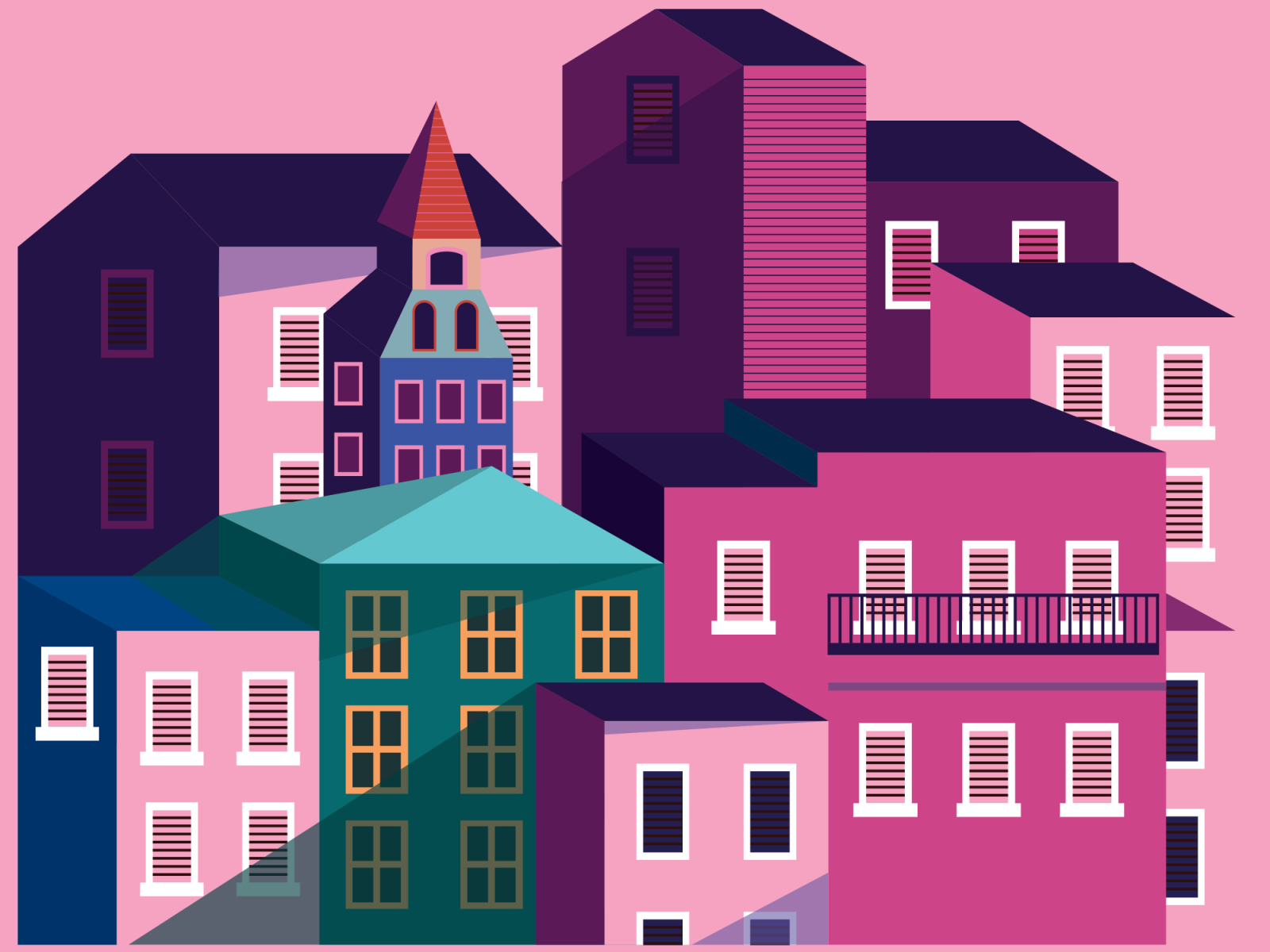 pink city by Banu on Dribbble