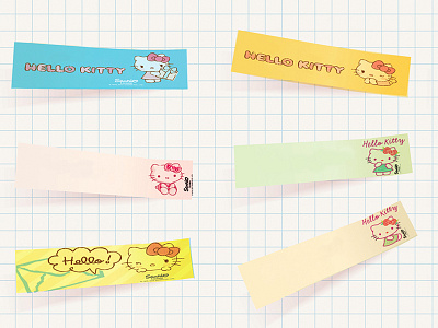 Hello Kitty Sticky Notes graphic design hello kitty illustration packaging product design sticky notes