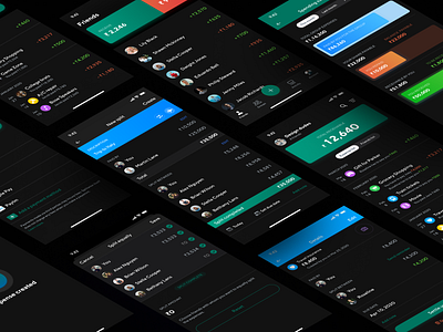 Splitwiser - Dark Mode app cards clean dark mode dark theme flat icon design ios isometric minimal mobile mockup page redesign screen sleek statistics ui ui design ux