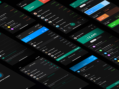 Splitwiser - Dark Mode app cards clean dark mode dark theme flat icon design ios isometric minimal mobile mockup page redesign screen sleek statistics ui ui design ux