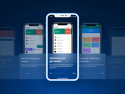 Onboarding Screens - Splitwiser App app design cards cards ui carousel design device free icons icons set iphone items mobile mobile app mockup onboarding onboarding screen onboarding ui redesign ui visual