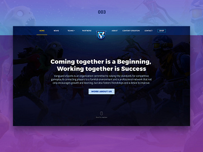 Daily UI Challenge 003 - Landing Page daily 100 dailyui dailyui003 esports gaming landing page sports team ui uiux web website