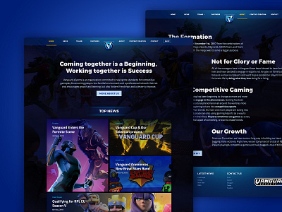 Vanguard eSports - Website Redesign clash royale esports fortnite game gaming landing page redesign ui ux video video game web web design website