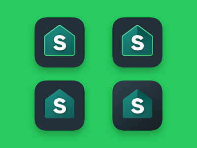 4 Icon Variations for Splitwise Icon appconcept appicon appicons brand break green house icon icon a day icon app letter minimal redesign split splitwise text type fight variation version word