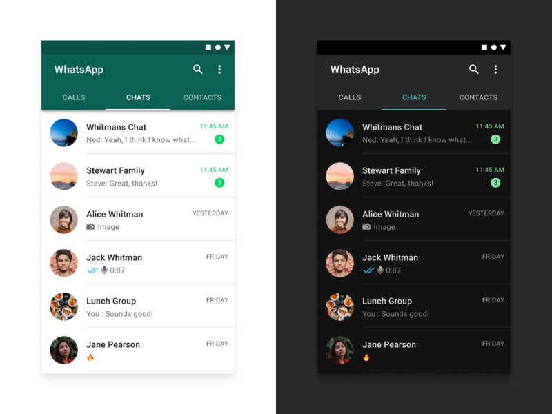 Image result for whatsapp dark mode images