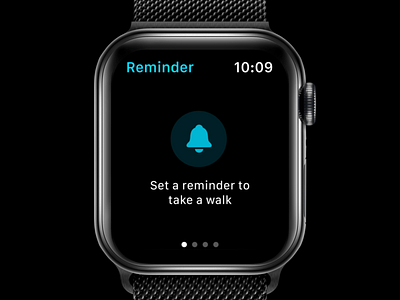 Apple Watch App Concept - Setting a Reminder alert alerts animation app design app icon apple watch apple watch design dark mode dark ui gestures icon icons iconset motion design motion designer notification reminder scroll animation scrolling watch os