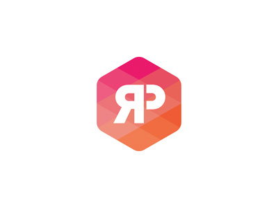 Logo RP agency branding concept logo logotype mark octagon octogone orange pink rose social media