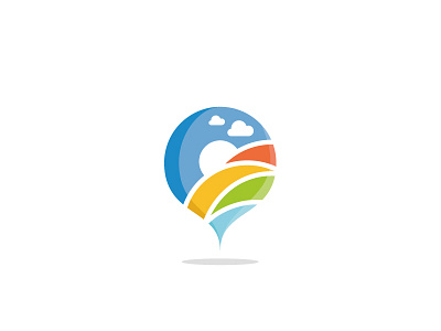 Dribbble Cep Logo cloud colour field geolocalisation geolocation landscape logo logotype picto pictogram rainbow sky