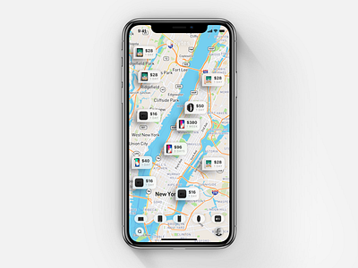 Bytes app apple discovery ios location map mobile navigation rent ui ux