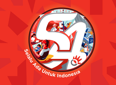 54 Years Telkom Indonesia branding design graphic design illustration vector