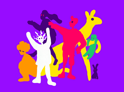 Zoo band 🐰 2d abstract art bright color character concept design girl graphic design illustration illustration art illustrator man people procreate procreate art psychedelic ui web web illustration