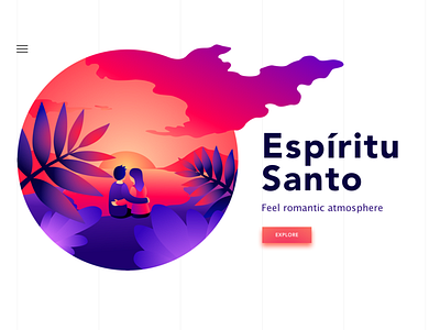 Espiritu Santo affinitydesigner boy concept conception couple design girl gradient illustration island orange page pink purple sky sunset ui vector web web deisgn