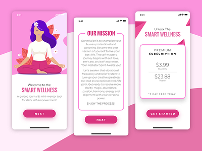 Wellness App mission onboarding smart smart wellness wellness
