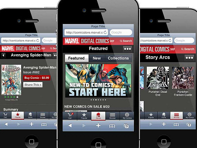 Marvel Comic Mobile app design comics design marvel