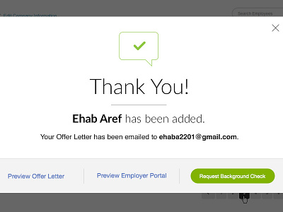 Thank You Modal with tabs thank you ziphire ziprecruiter