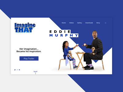 Imagine That website concept blue concept eddie murphy film imagine that movie ui design web design website concept