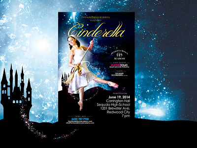 Cinderella Ballet Poster Design ballet broom castle cinderella dance dancer design graphic design poster