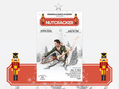 Nutcracker Ballet Poster Design ballet christmas dance dancer flyer graphic design holidays invistation invite nutcracker performance poster show xmas