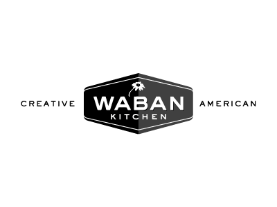 Waban Kitchen branding logo sackers gothic typography