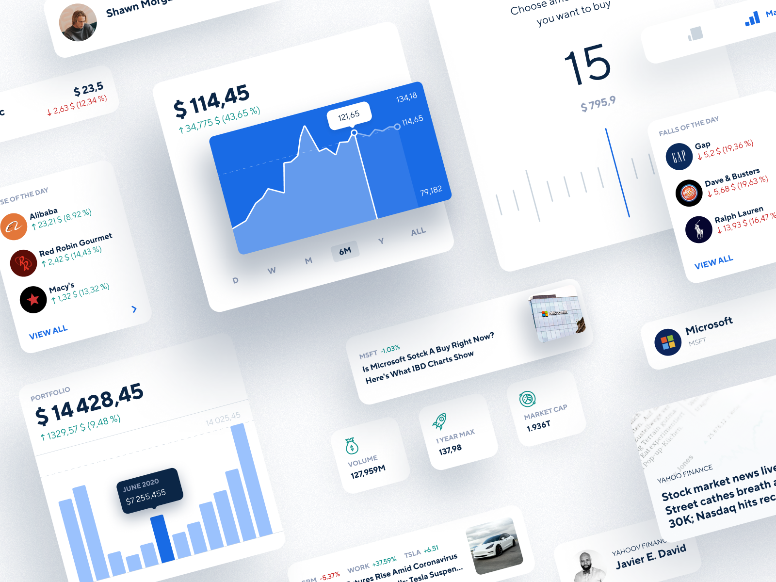 Stock Trading App UI Pattern by Eugene Machiavelli for Shakuro on Dribbble