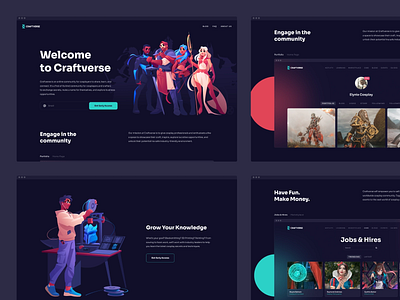 Cosplay Platform Website motion graphics ui design animation interaction website transition cosplay platform transition illustration web design website animation