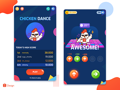 Shopee Games - Chicken Dance button dance ecommerce games games design gradient playful product design shopee