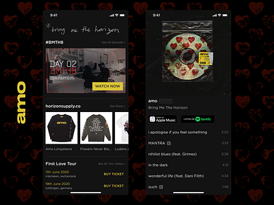 Bring Me The Horizon - amo album apple music bmth homepage ios music spotify website