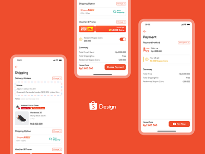 Shopee - Shipping & Payment ecommerce ios payment product design shopee shopping ui ux