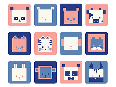 Square Animals animal cute icon illustration square