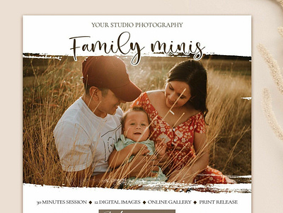 Family photography session template family photo session flyer template graphic design photo photo session photographer photography photography template photoshop templates print ready session template