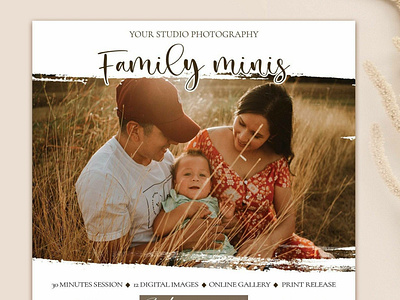 Family photography session template family photo session flyer template graphic design photo photo session photographer photography photography template photoshop templates print ready session template