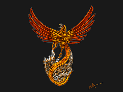 Rise with the Past art bird bird logo design graphic design graphic art hand drawn illustration nature illustration phoenix tattoo art