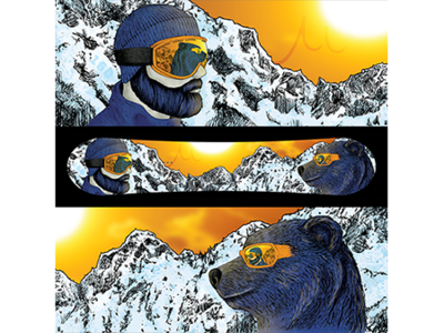 The Bear and The Beard art bear beard design graphic design graphic art hand drawn illustration nature illustration snow snowboard