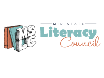 Mid-State Literacy Council logo books branding design graphic design graphic art hand drawn illustration library literacy logo typography