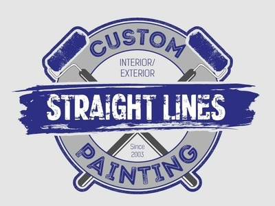 Straight Lines Custom Painting logo branding design graphic design logo typography vector