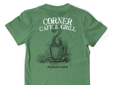 Corner Cafe & Grill branding cafe coffee design graphic design graphic art grill hand drawn illustration logo restaurrant tea typography