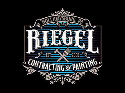 Riegel Contracting & Painting Logo branding contracting contractor design graphic design graphic art logo painter painting typography vector