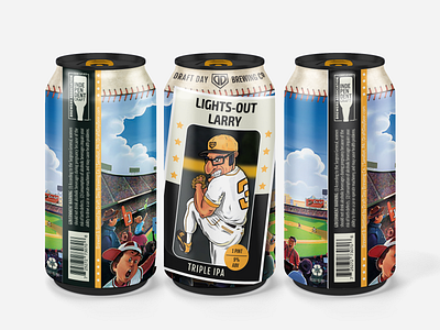 Lights Out Larry baseball beer beer branding beer can beer label branding brewery craft beer craft brew craft brewery graphic design illustration independent beer independent craft micro brewery microbrewery pint can