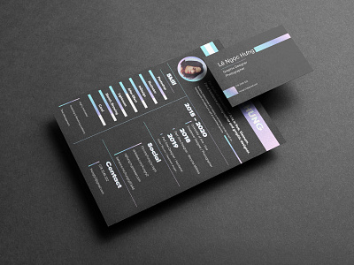 My CV and name card artwork branding design gradient logo poster