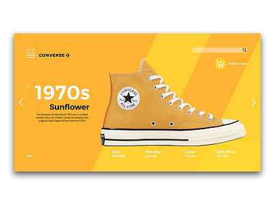 UI web design converse shoes sunflower ui web yellow