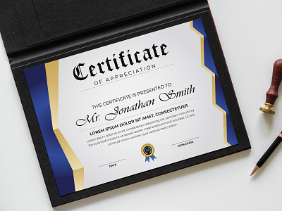 Certificate of appreciation award template abstract